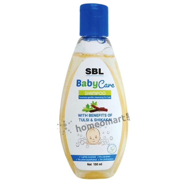 SBL Baby Tearless Shampoo, SBL Baby Shampoo, baby tearless shampoo, tear free baby shampoo, herbal baby shampoo, Tulsi baby shampoo, Shikakai baby shampoo, natural baby shampoo, baby shampoo 100ml, 