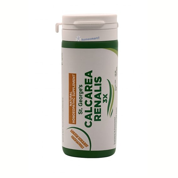 Supplement container labeled 'St. George's Calcearea Renalis 3x' on a white background