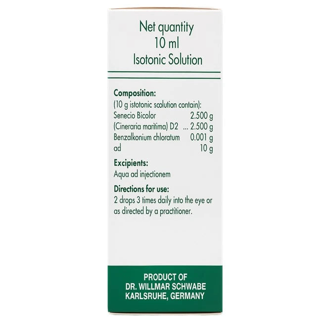 Box of Isotonic Solution with Dr. Willmar Schwabe branding on a white background along with composition.