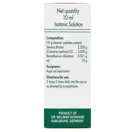 Box of Isotonic Solution with Dr. Willmar Schwabe branding on a white background along with composition.