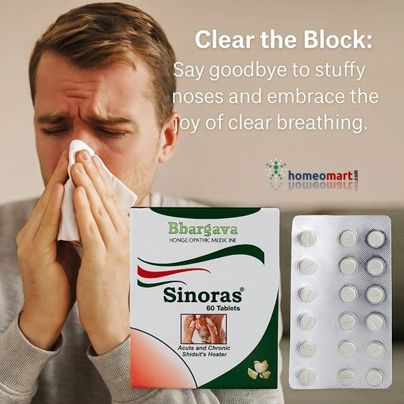 Clear the Block. Say goodbye to stuffy noses and sinus headaches with Sinoras—nature’s answer to sinus relief, without side effects.