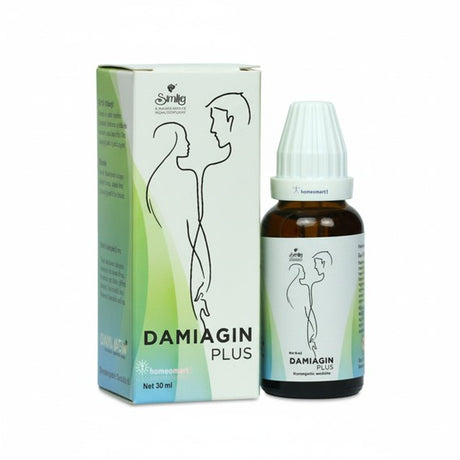 Damiagin Plus bottle and packaging on a white background