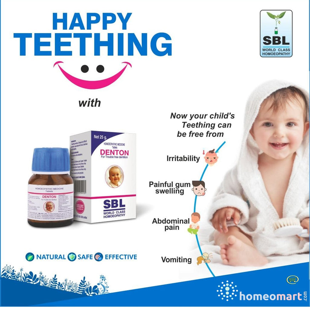 teething symptoms in babies and treatment SBL Denton homeopathy tablets