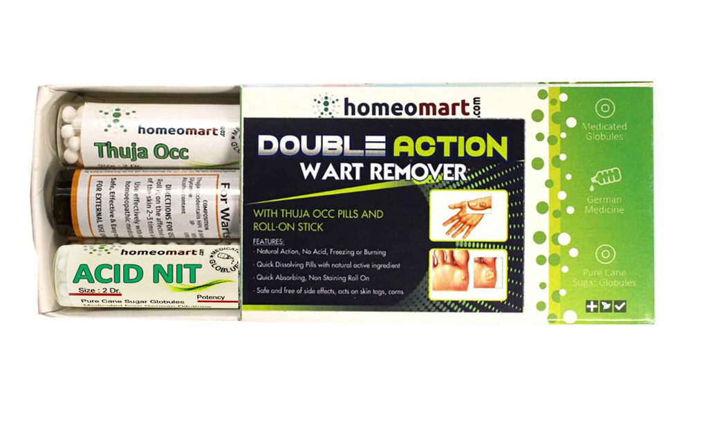 wart removal kit with homeopathy thuja, nitric acid
