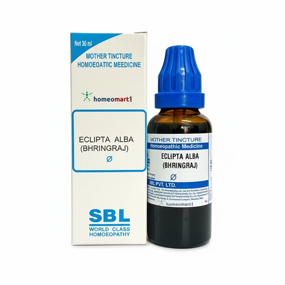SBL Eclipta Alba (Bhringraj) homeopathic medicine bottle and packaging on a white background