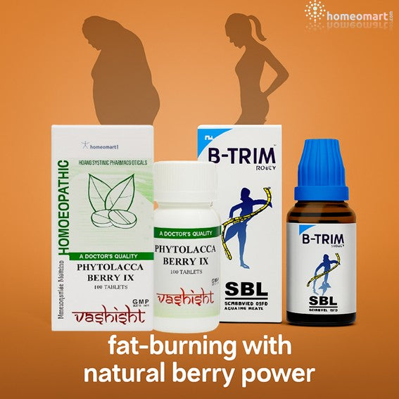 Health products including bottles and boxes on an orange background with 'homeomart' branding.