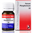 Homoeopathic medicine bottle and new packaging of Ferrum Phosphoricum 3X by Dr. Reckeweg.