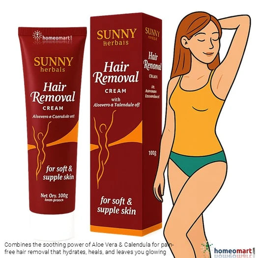 Bakson Sunny Hair Removal Cream – Gentle, Pain-Free Hair Removal with Aloe Vera & Calendula