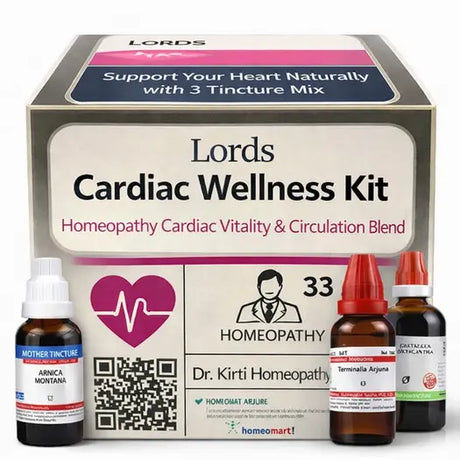 Lords Cardiac Wellness Kit with homeopathy products for heart blockage treatment on a white background