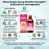 Allen’s Hoopex Syrup for dry cough, Allen’s Hoopex Syrup for congestion, Hoopex Syrup for habitual cough, Hoopex Syrup for paroxysmal cough, homeopathic syrup for dry cough, homeopathic support for smoker’s cough, homeopathic cough syrup for congestion, homeopathic syrup for breathing discomfort,