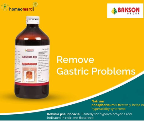 Bakson Gastro Aid Syrup provides effective relief from acidity, bloating, and irregular bowel habits, promoting healthy digestion for all ages