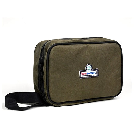 cloth lined zip case containing homeopathy remedies 