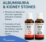 homeopathy relief medicines R27 & R64 for albuminuria with kidney stones 