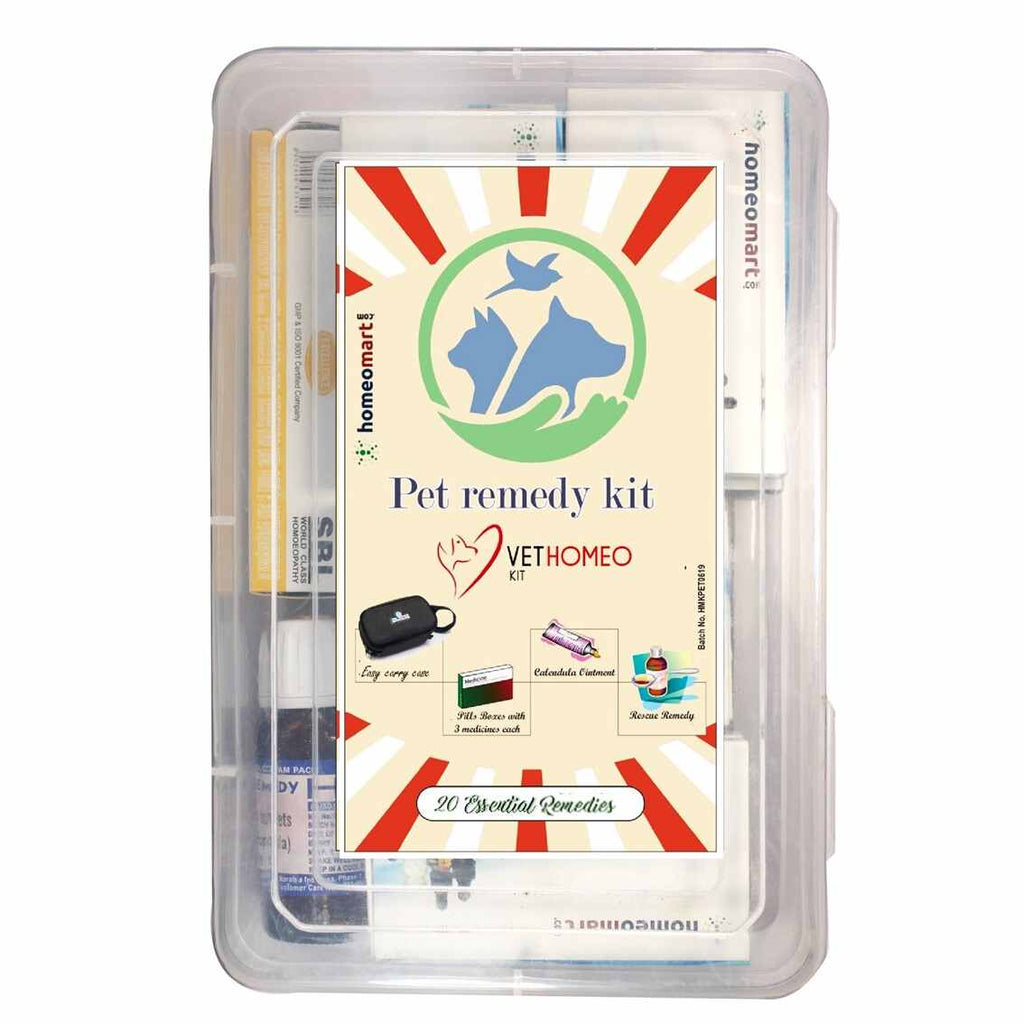 Pet first aid remedy Kit, Homeopathy medicines kit for dogs, cats, pets