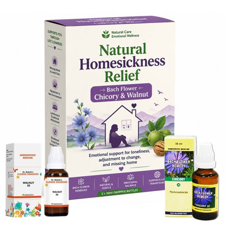 homesickness relief, bach flower remedy for homesickness, homesickness remedy, natural homesickness remedy, bach flower remedies, chicory bach flower, walnut bach flower remedy, homesickness medicine, homeopathic remedy for homesickness, emotional support remedy,