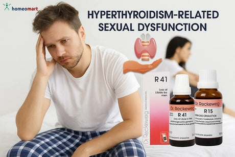 Men experiencing erectile issues due to thyroid imbalance, R41 male vitality drops, homeopathic sex tonic, PE, Nightfall, Spermatorrhoea, Sexual Debility, Male Weakness