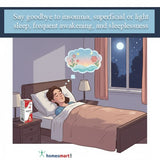 image showing a person in sleep bliss with a homeopathy insomnia drops botlle beside bed