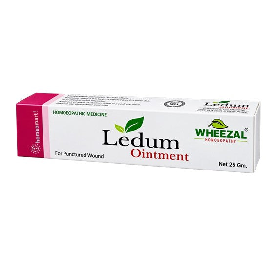 Wheezal Ledum Ointment, Wheezal Ledum Ointment 25g, Ledum Ointment, Ledum Palustre Ointment, homeopathic Ledum ointment, homeopathic ointment for punctured wounds, homeopathic medicine for insect bites, homeopathic ointment for insect bites, homeopathic remedy for insect stings, puncture wound ointment, Ledum homeopathy, Ledum Palustre Q ointment, Wheezal homeopathic ointment, homeopathic wound ointment, homeopathic bite and sting remedy