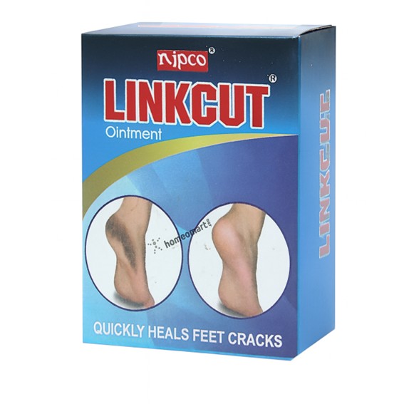 Nipco Linkcut ointment box for foot crack healing on a white background