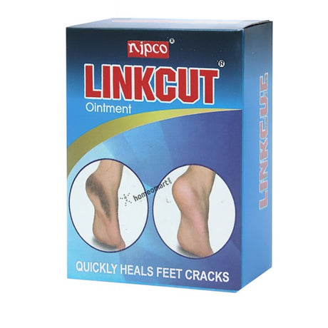 Nipco Linkcut ointment box for foot crack healing on a white background