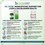 Fel Tauri Homeopathy Tablet benefits, liver tonic, gallbladder, gallstones, biliary colic, bile flow, digestion, constipation, bloating, cholesterol, fatty liver, jaundice, liver detox