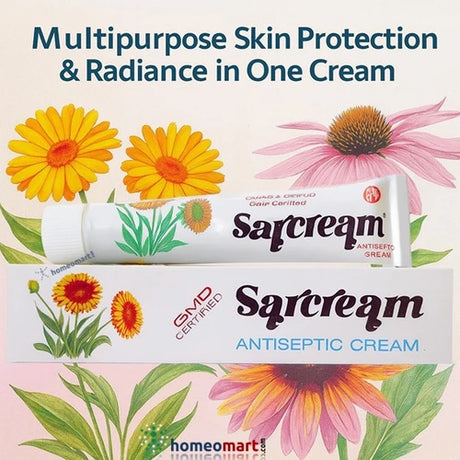 Sarada Sarcream blends the power of Berberis, Calendula, and Echinacea to soothe skin issues, clear blemishes, and restore your skin’s natural beauty. Safe for everyday use