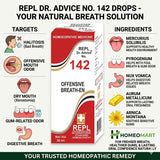 halitosis remedy homeopathy, oral freshness homeopathic medicine, medicine for foul breath, dry mouth bad breath remedy, gum odor homeopathy medicine, oral hygiene homeopathic drops, buy bad breath treatment online, repl dr advice 142