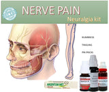 Neuralgia kit for nerve pain with anatomical illustrations and product packaging.