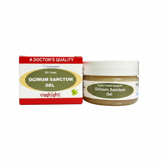 Ocimum Sanctum Gel packaging with jar on a white background