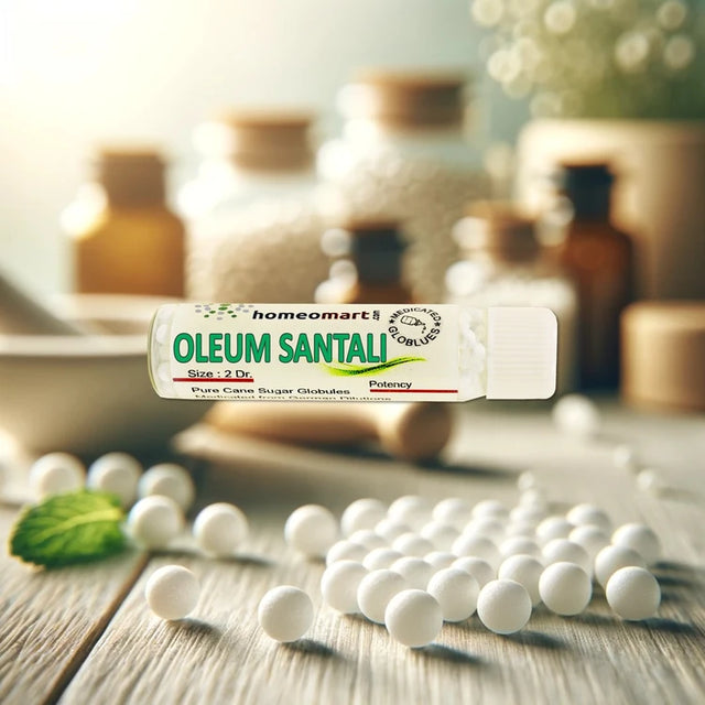 Santalum Album globules, Santalum Album medicated pills, oleum santali homeopathy pills