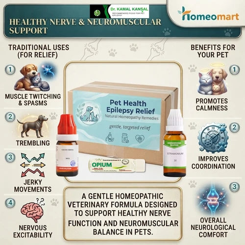 Dr. Kamal Kansal’s Homeopathic Recommendations for Pet Epilepsy, Dog Care, Cat Care, Natural Remedies, natural epilepsy treatment for animals, homeopathic kit for dog seizures,