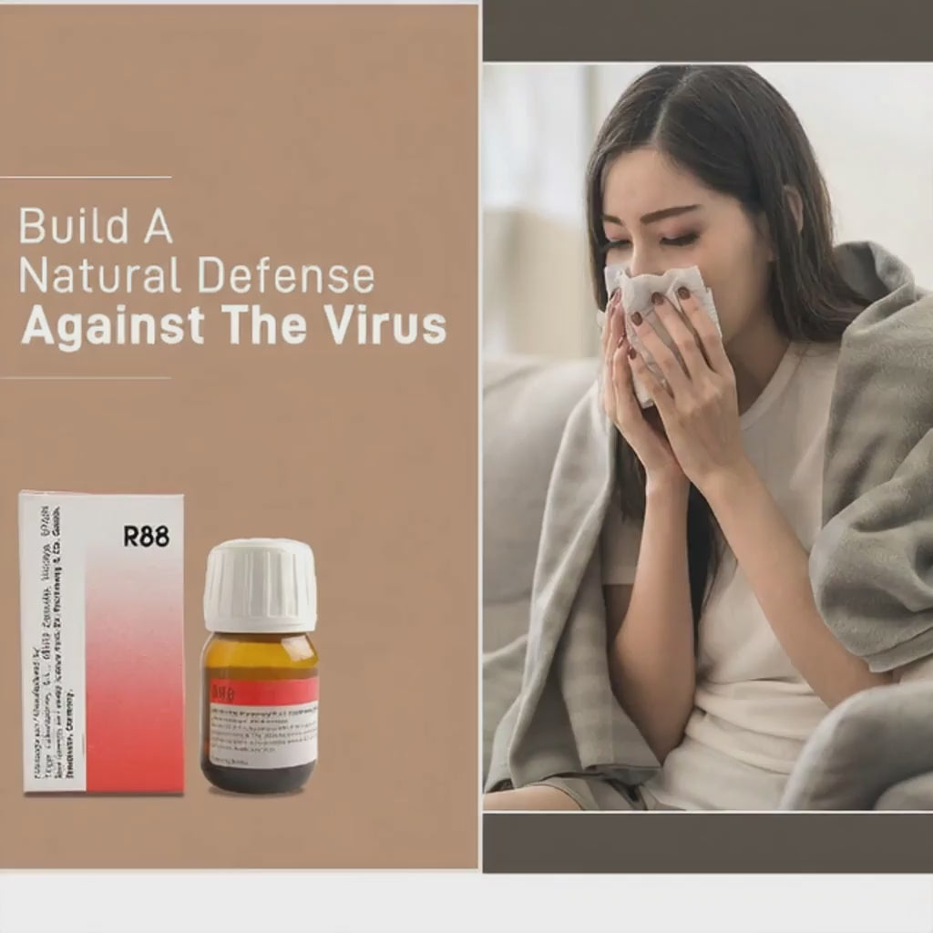 a 12 second video showing two adults and child suffering cold and fever with homeopathy anti viral medicines