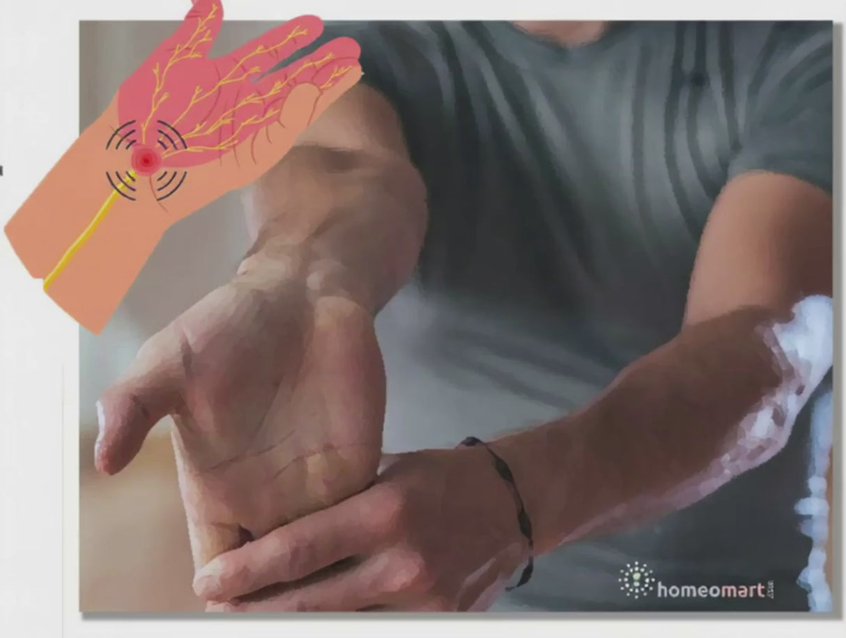 a 12 second video showing numbness and weakness in wrists with carpal tunnel syndrom relief medications