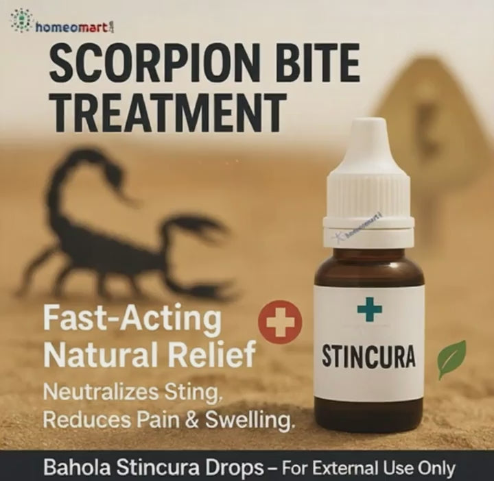 5 sec video showing a scorpion walking away with a scorpion bite medicinal bottle 