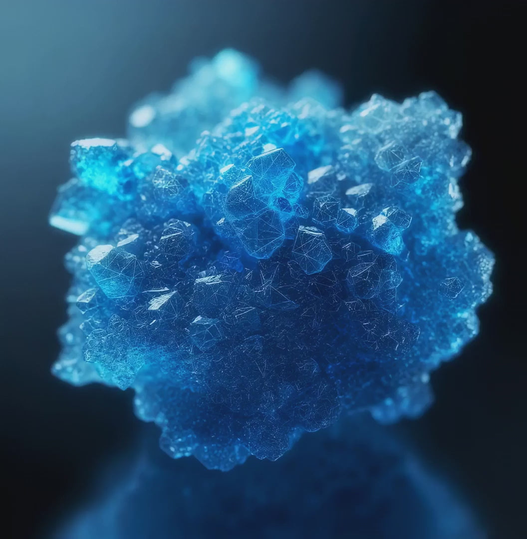 a video showing circulating Aniline Dye crystal with METHYLENE BLUE drops and pills

