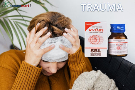SBL Anti-Trauma (AT) Tablets offer powerful homeopathic relief for injuries, accidents, and post-surgical recovery. Formulated with Arnica, Hypericum, Ruta, and Bellis, it alleviates pain, reduces swelling, and accelerates healing.
