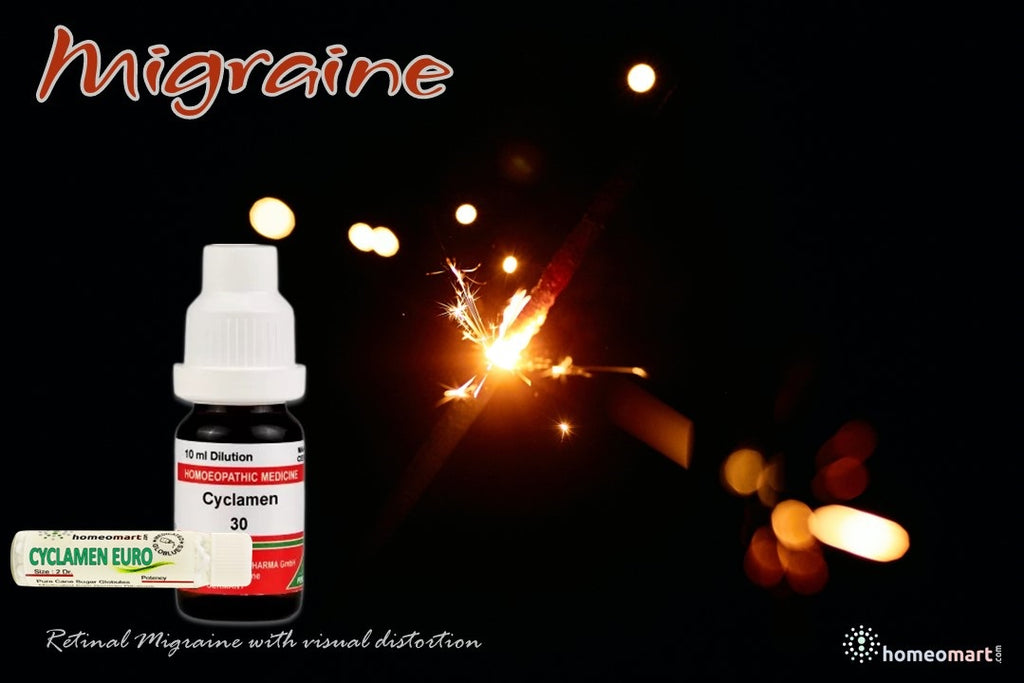 migraine with sparkling lights treatment in homeopathy
