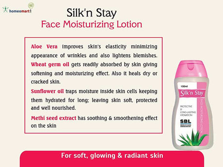 Info on SBL's Silk'n Stay face moisturizing lotion