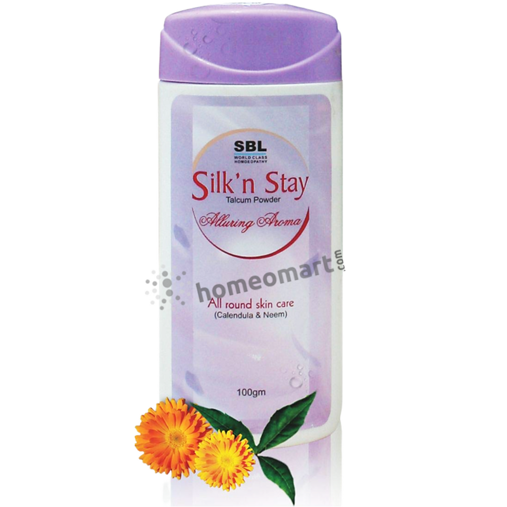 SBL Silk n Stay Talcum Powder for Itching, Rash, Prickly Heat 
