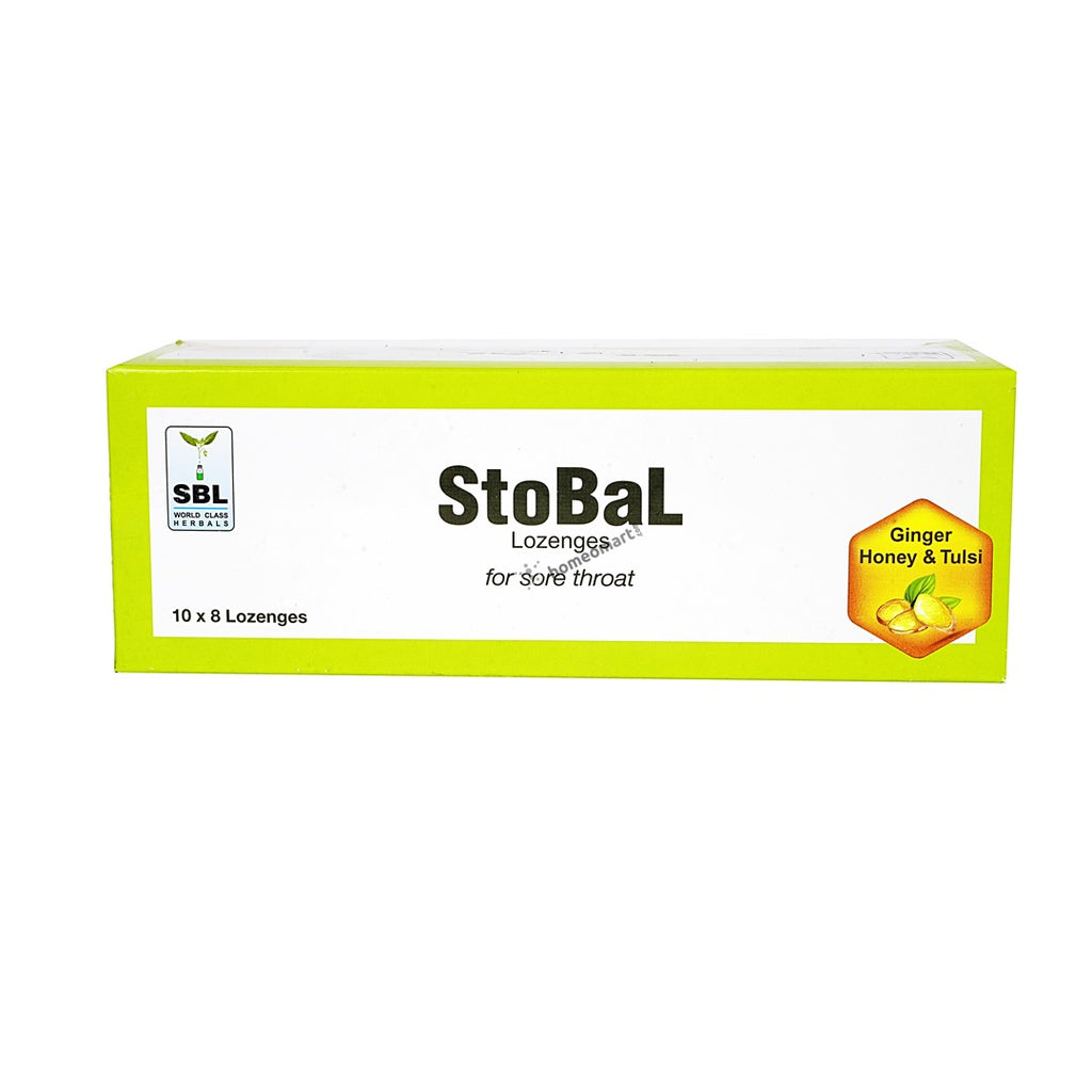 SBL Stobal Lozenges (Ginger, Honey & Tulsi) - 8 Lozenges/Strip (Pack of 10)