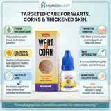 homeopathic lotion for warts, lotion for corns and calluses, Thuja and Calendula wart lotion, salicylic acid wart care, topical care for plantar warts, natural corn care lotion, skin thickening treatment support, wart recurrence skin care, homeopathic skin lotion for corns, topical wart management