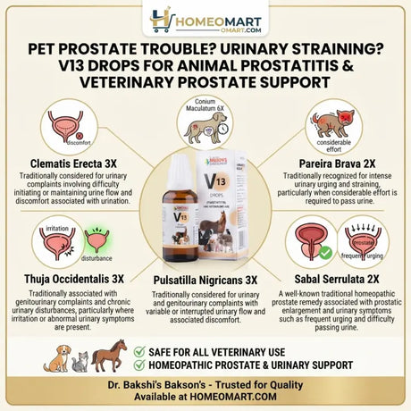 homeopathic drops for prostatitis in animals, homeopathic support for animal prostate problems, veterinary drops for prostatic complaints, homeopathic support for difficult urination in animals, drops for frequent urination in animals, homeopathic drops for urinary straining, veterinary support for urine passed in drops,