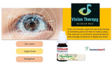 Vision therapy product with eye health information and vision improvement products