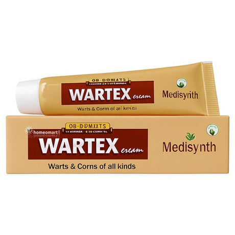 Wartex cream tube and box with Medisyynth branding on a white background