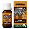 Wartex pills bottle and packaging on a white background