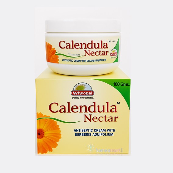 Calendula Nectar antiseptic cream jar and box with Wheczal branding on a white background