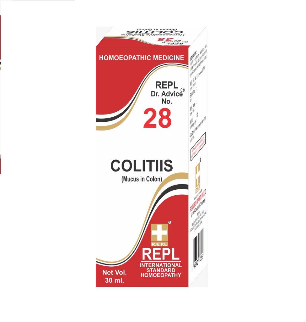 homeopathy REPL Dr Adv No 28 colitiis drops  abdominal pain medicine