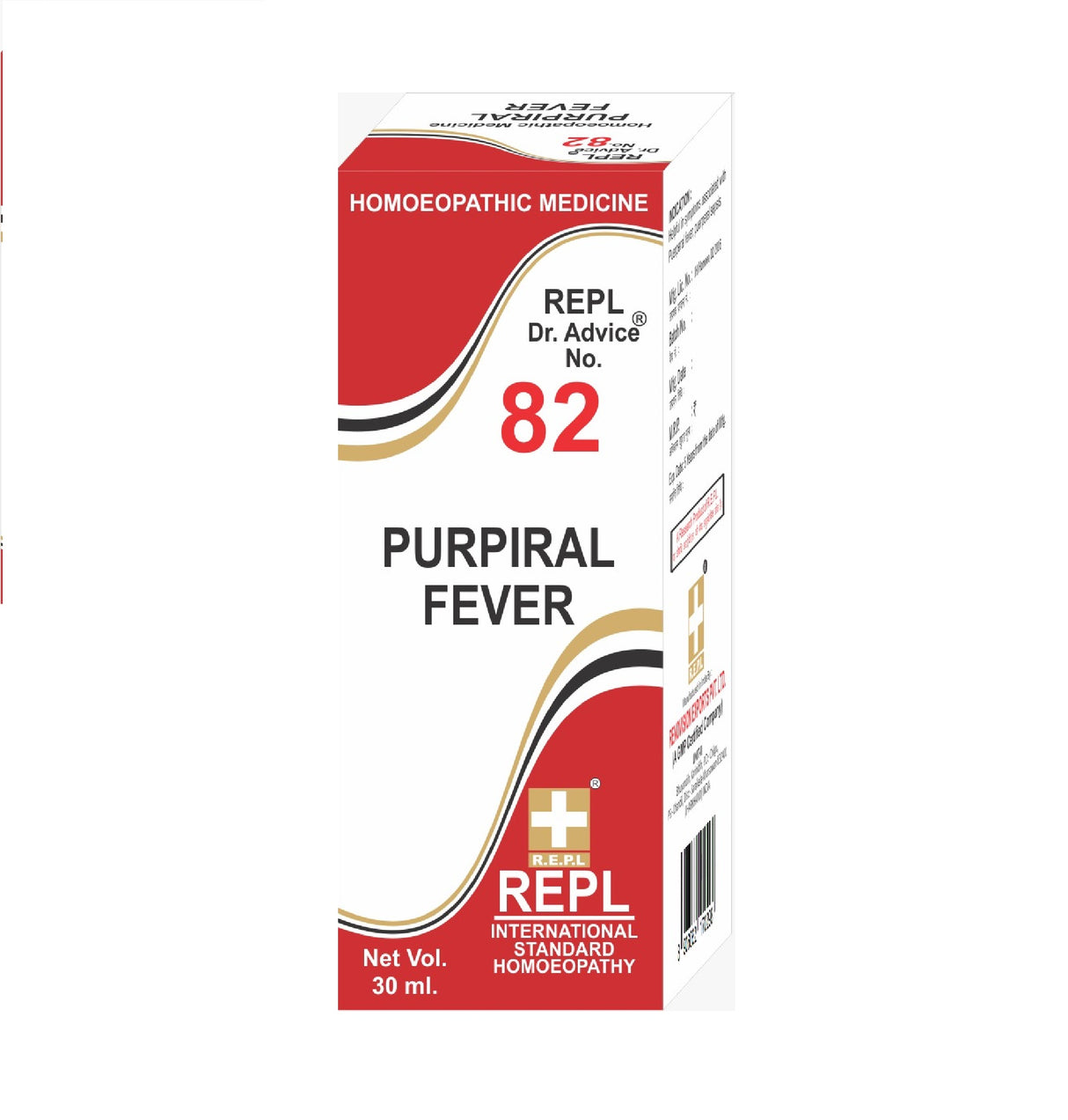 Homeopathy REPL Dr Adv No 82 purpiral fever drops 