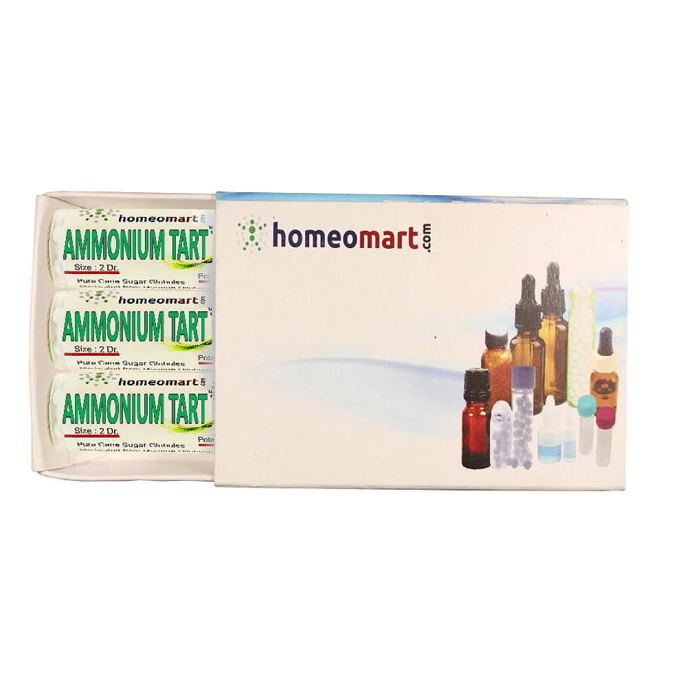 Ammonium Tartaricum Homeopathy 2 Dram Pills Box