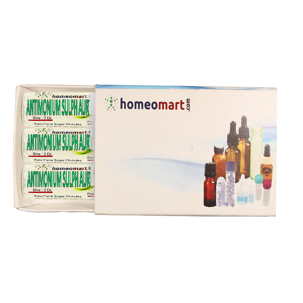 Antimonium Sulphuratum Aureum Homeopathy 2 Dram Pills Box